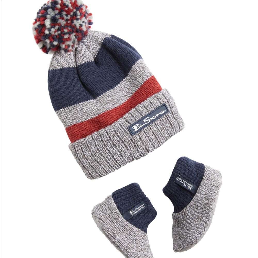 BABY WINTER HAT & BOOTIE SET - MOD STRIPE